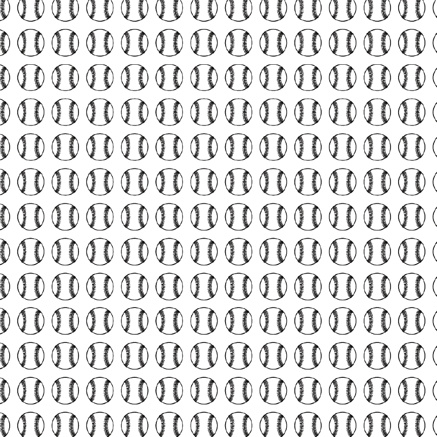 Baseballs Scattered Pattern Acrylic Sheet - CMB Pattern Acrylic